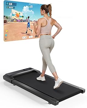 Treadmill, Treadmill with LCD Ecarn, 2.5 HP Walking Pad with APP & Remote Control, Max Load 159 kg, with Training and Running Paths, 1-8 km/h for Home or Office